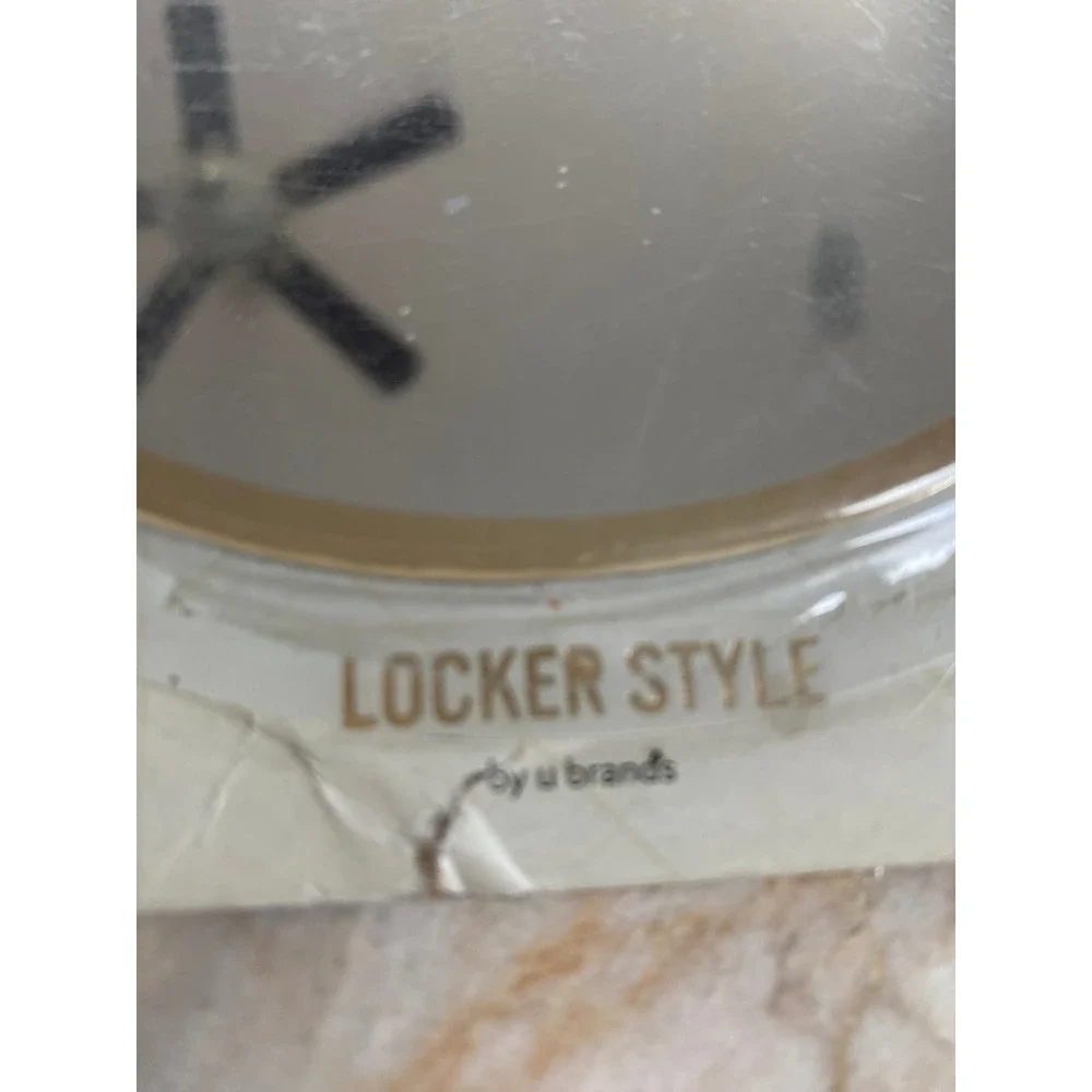 U Brands Locker Style Magnetic Oval Mirror Gold Frame 9x7 4075T New